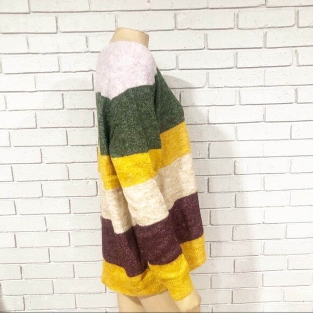 ONLY Womens Striped Alpaca Wool Blend Knit Pullover‎ Sweater Multicolor XL - Picture 3 of 9